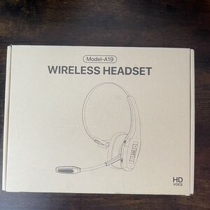A19 Wireless Headset, Noise Cancelling - Bluetooth, HD Sound/Voice Black